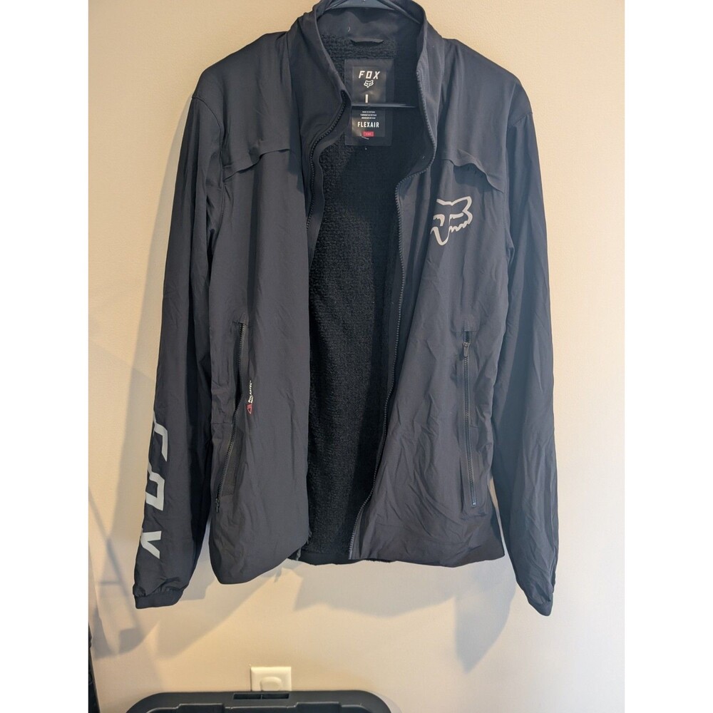 Fox Racing Large MTB Flexair Pro Fire Alpha Jacket Black Water Resistant Biking